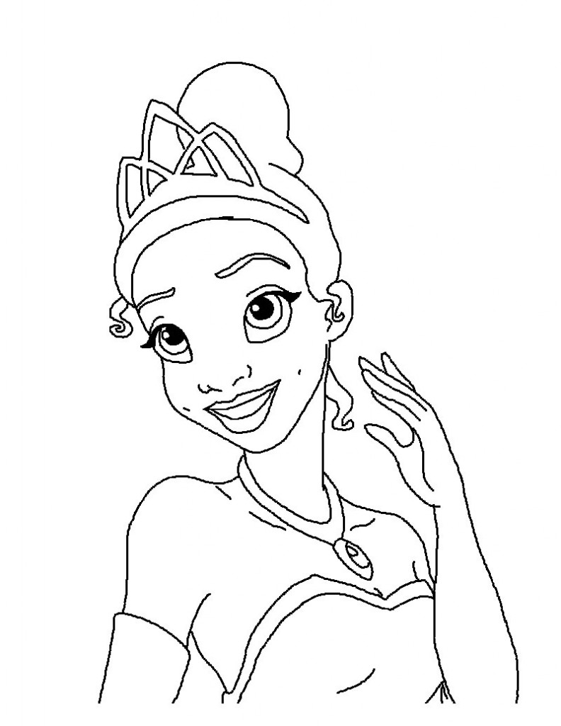 Princess Tiana Coloring Page Coloringme