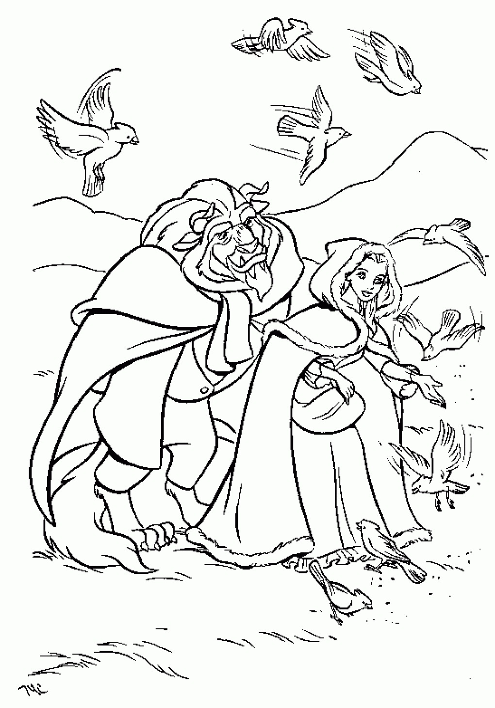 Printable Beauty And The Beast Coloring Pages Coloringme Com