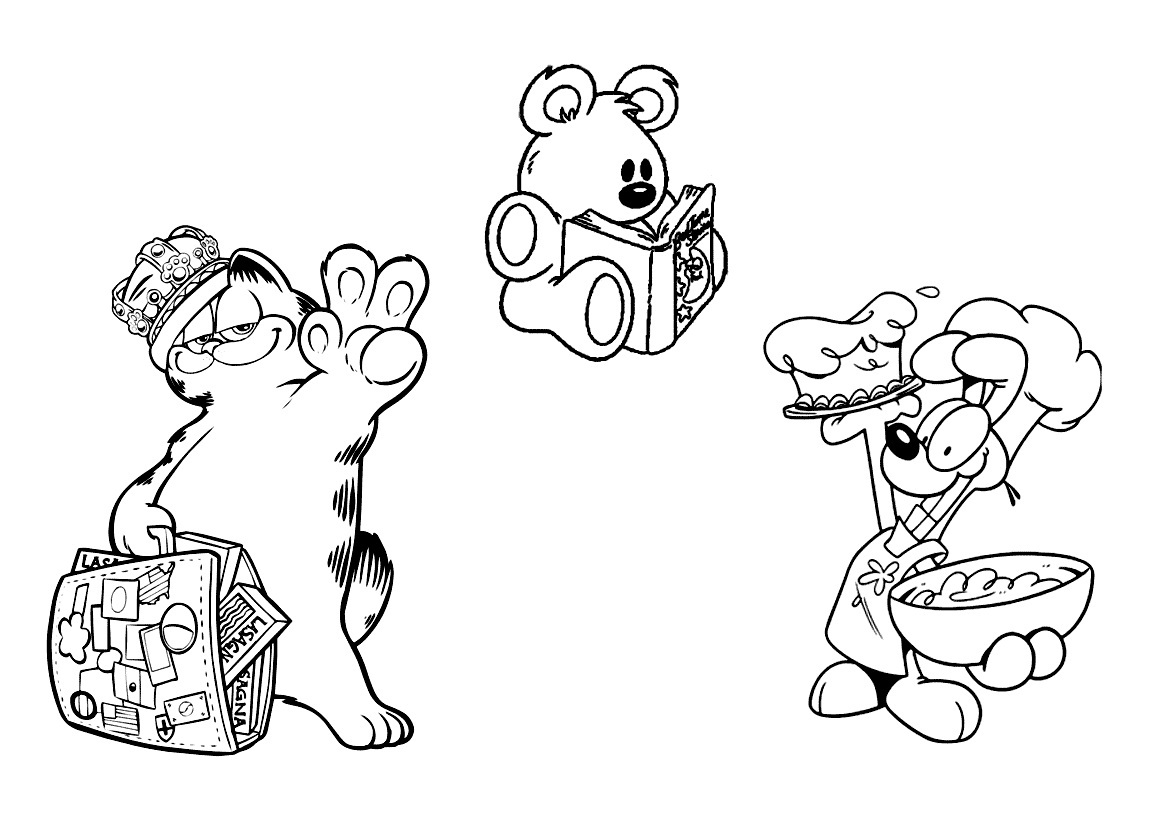Gambar Printable Garfield Coloring Pages Friends Cartoon di Rebanas ...