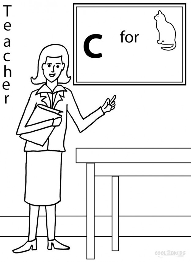 Community Helper Teacher Coloring Page ColoringMe