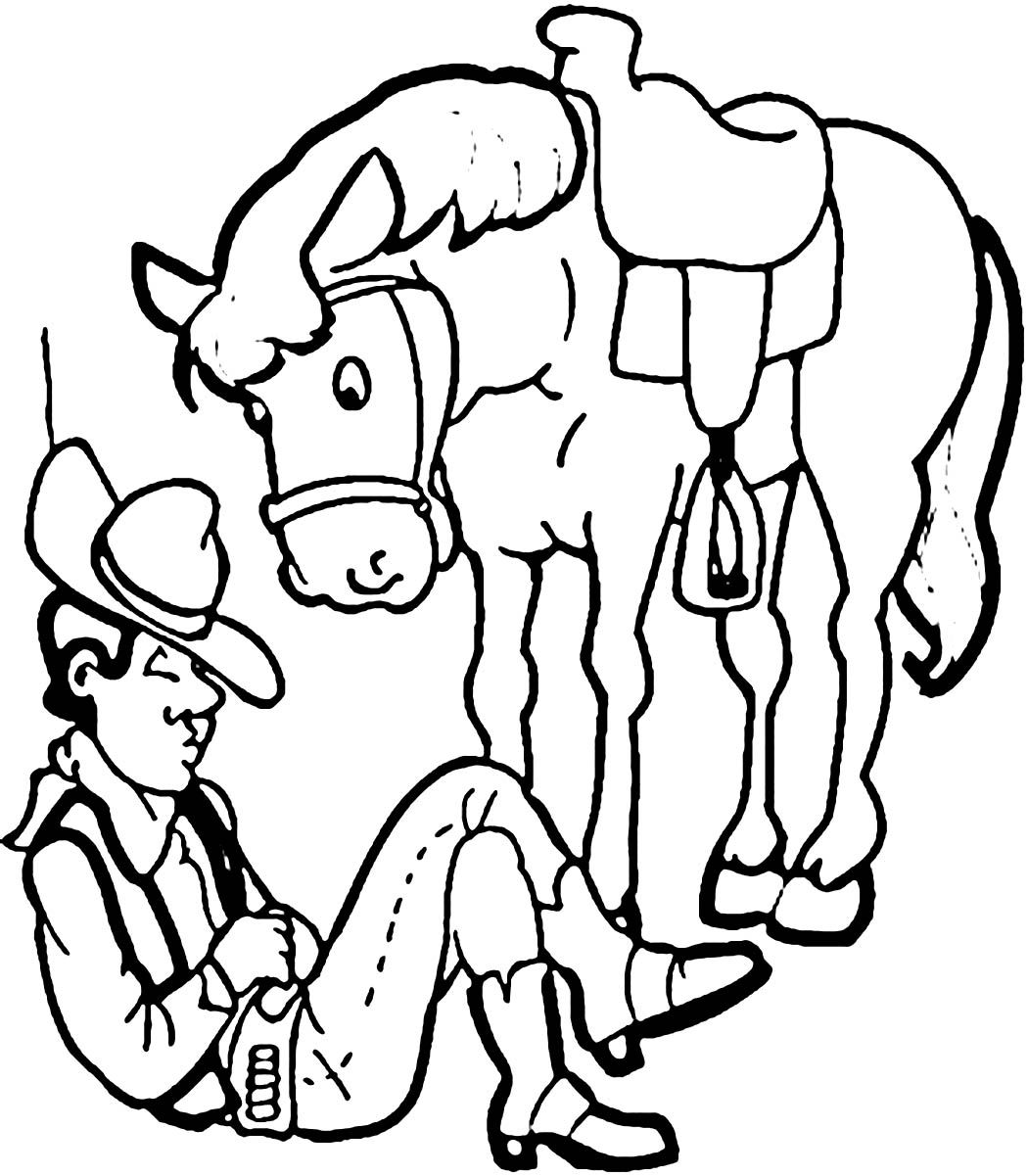 Free Cowboy Coloring Pages ColoringMe