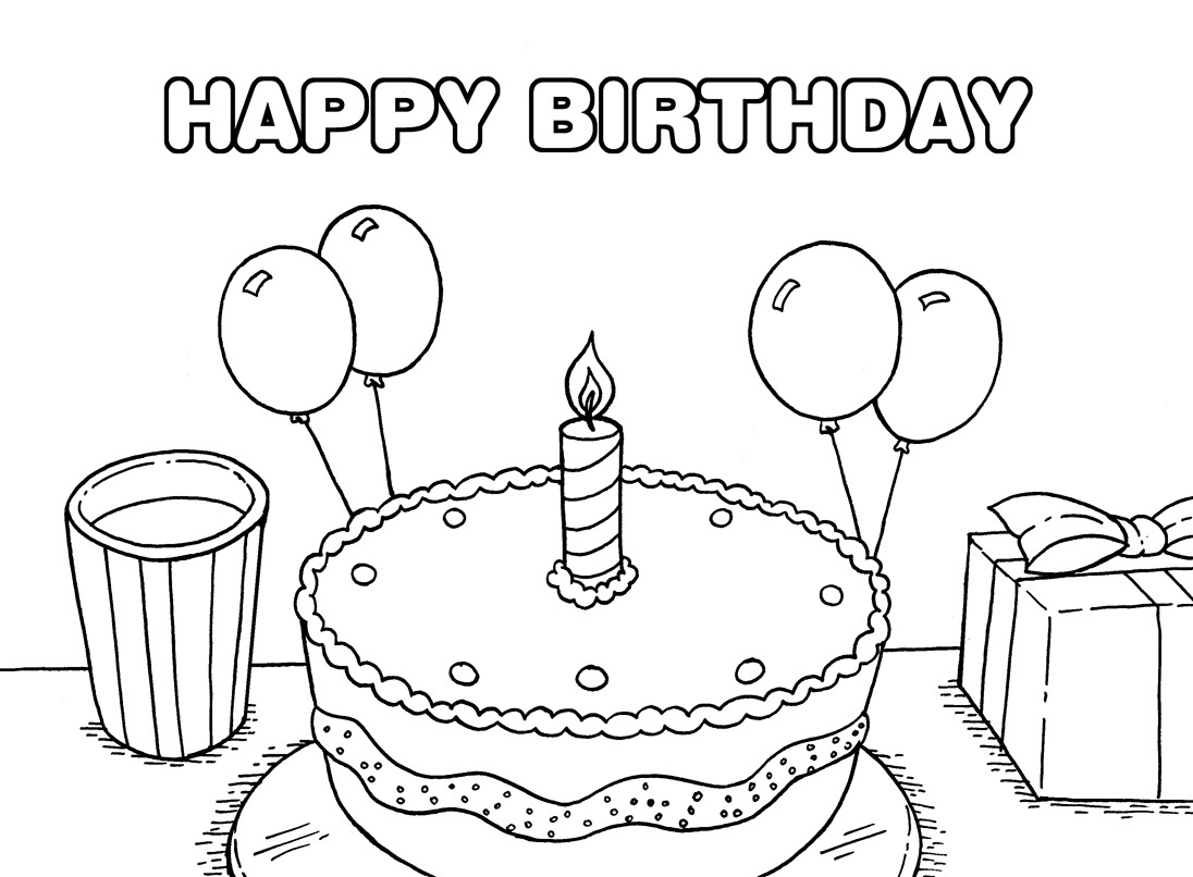 Coloring Pages Happy Birthday Free printable happy birthday coloring ...