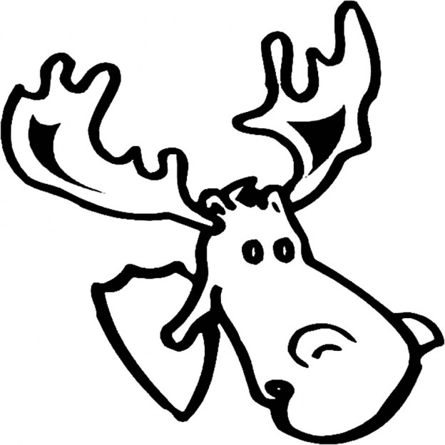 Moose Head Coloring Page 