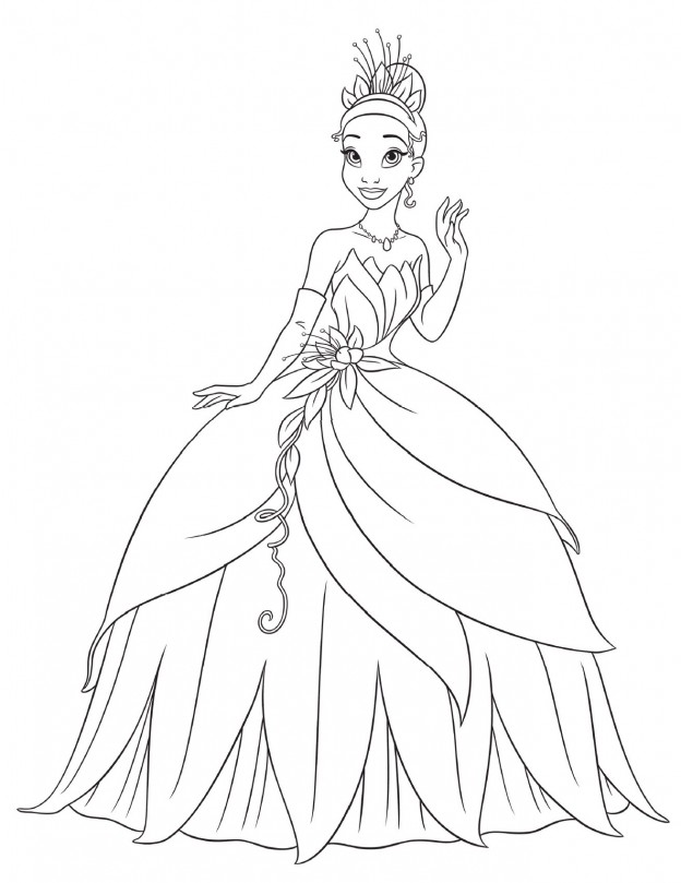 Princess Tiana Coloring Pages | ColoringMe.com