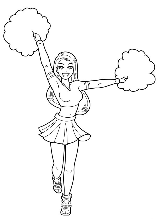 Cheerleaders - Free Coloring Pages