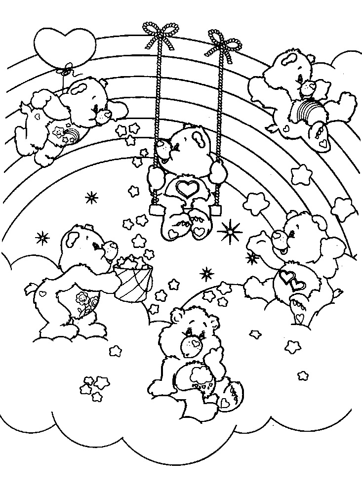 coloring pages of care bears