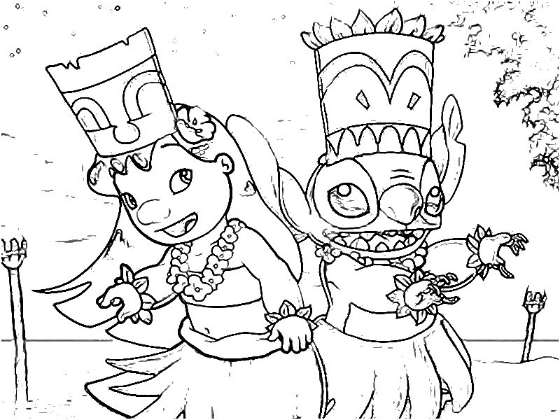 lilo and stitch hula coloring pages