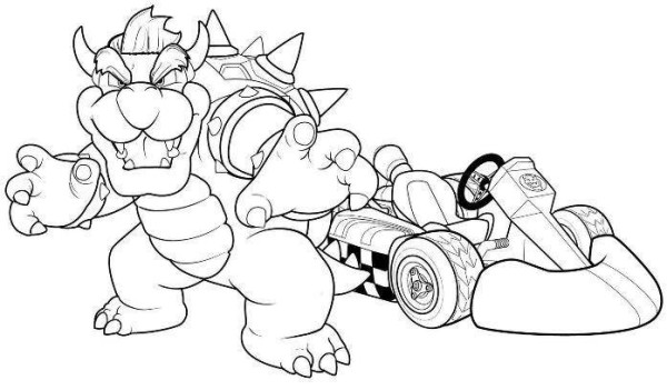 mario kart coloring pages