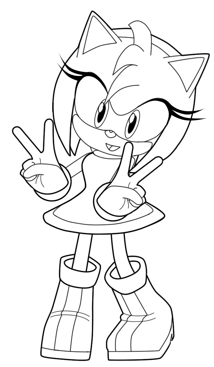 sonic and amy coloring pages Coloring Page