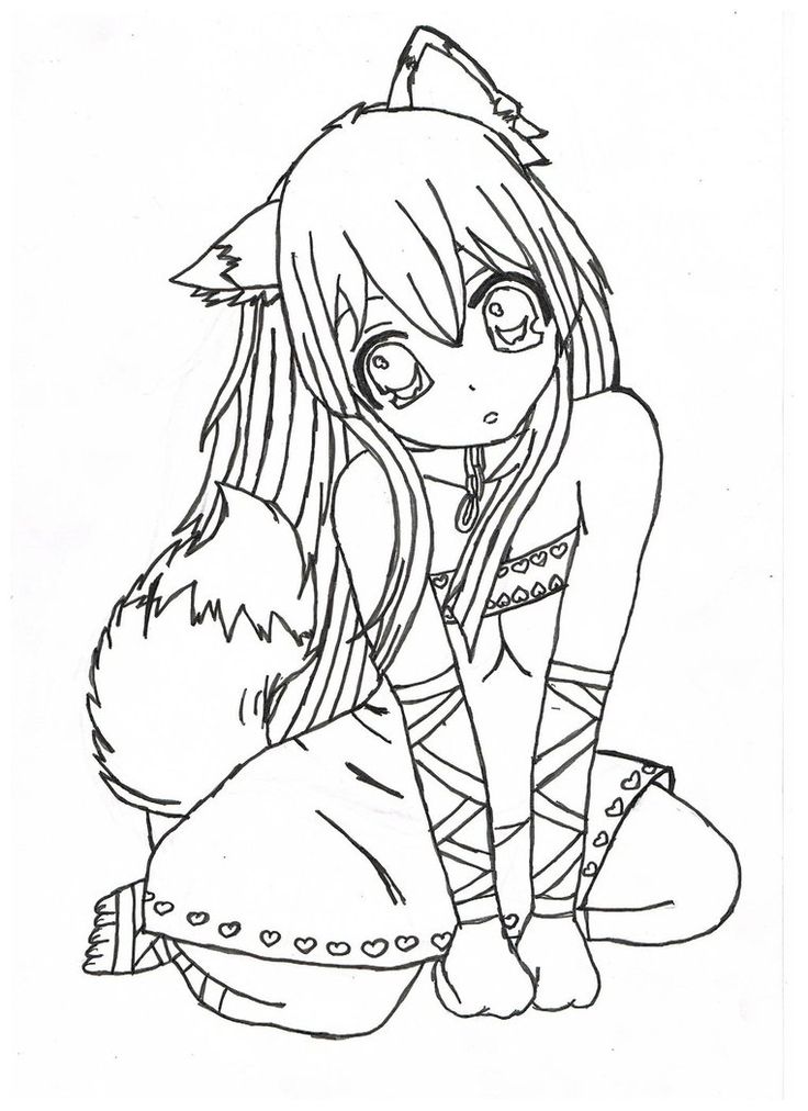anime angel coloring page