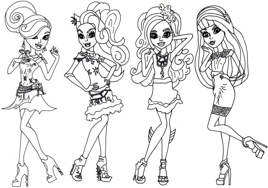 monster high coloring pages lagoona blue 13 wishes